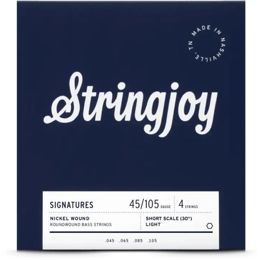 Stringjoy Light Gauge (45-105) 4 String Long Scale Nickel Wound Bass Guitar Strings