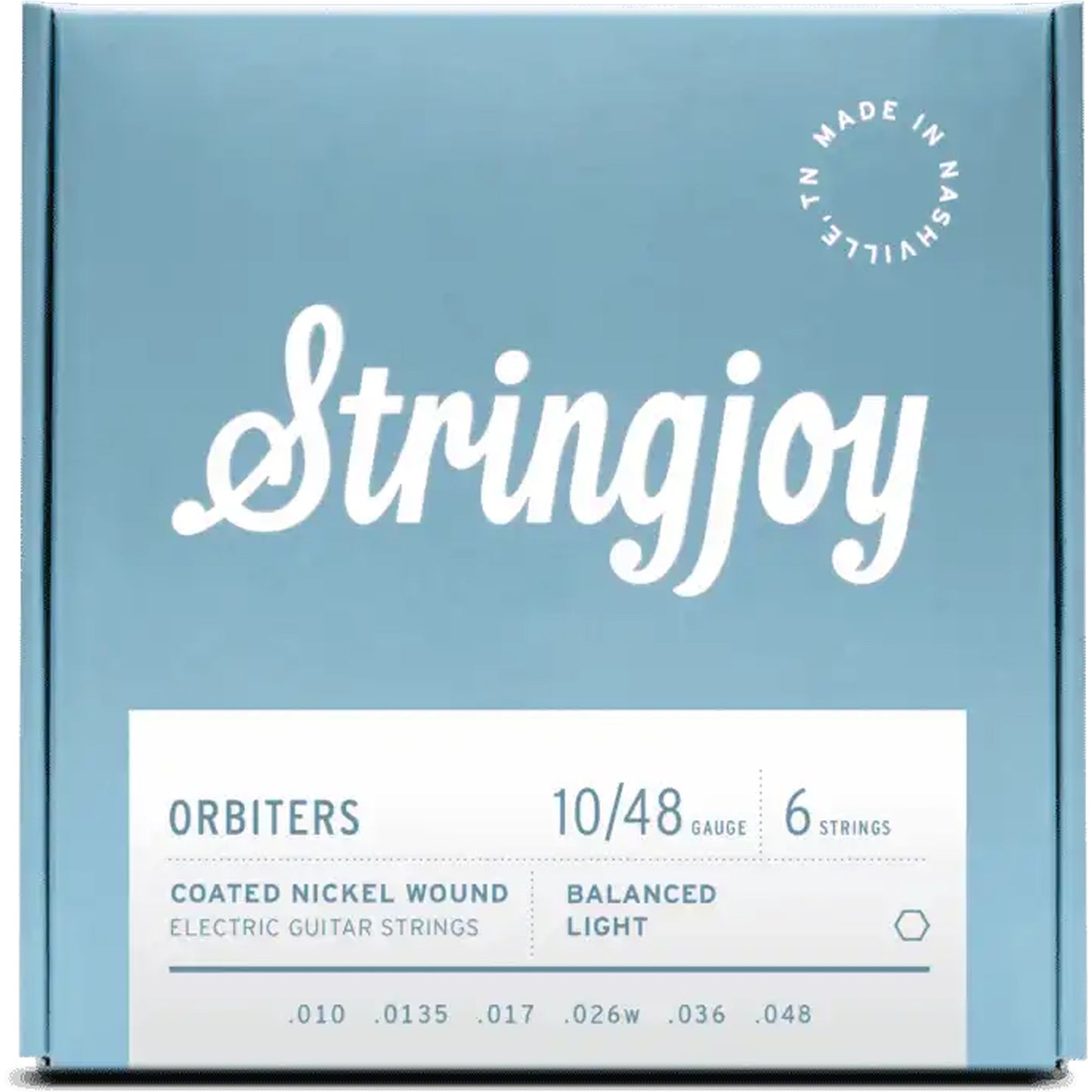 Stringjoy Orbiters - Balanced Light Gauge (10-48) Coated Nickel Wound Electric Guitar Strings