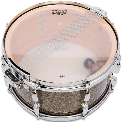 Slingerland Radio King 7x14 Solid Maple Snare Drum - Gold Glass
