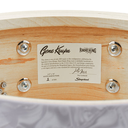 Slingerland Gene Krupa Limited Edition 6.5x14 Snare Drum - White Marine Pearl