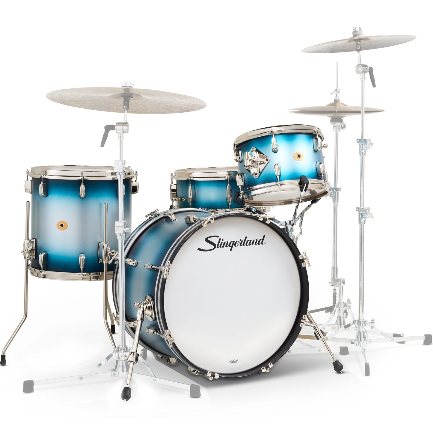 Slingerland Radio King 4-Piece Shell Kit - Silver to Blue Duco