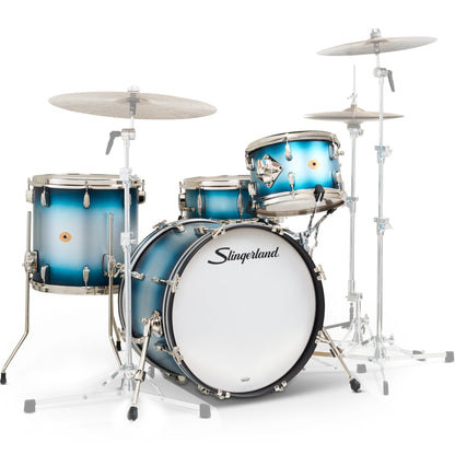 Slingerland Radio King 4-Piece Shell Kit - Silver to Blue Duco