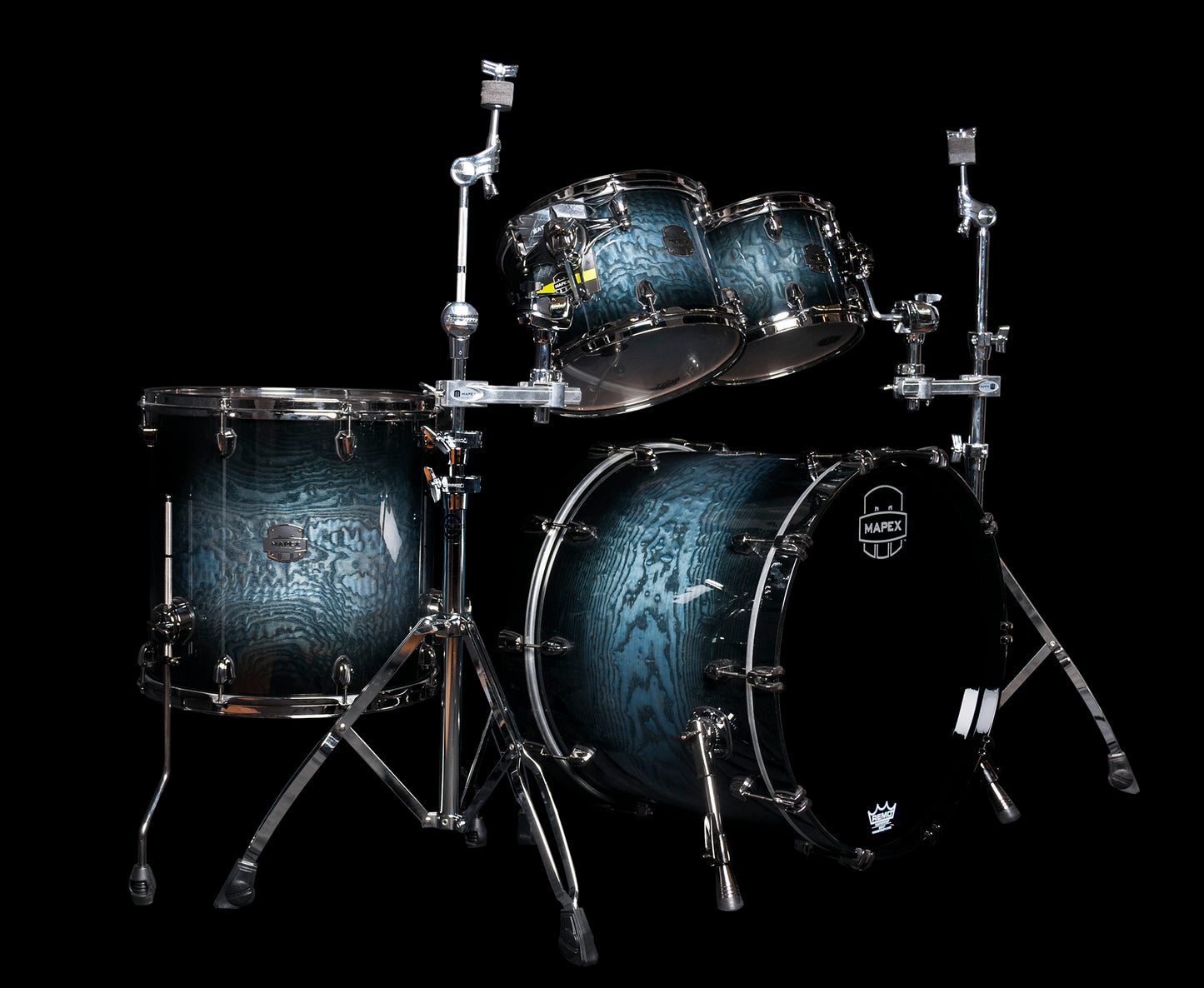 Mapex Saturn IV Exotic Series Shell Kit in Deep Water Ash Burl SNM529XBSSL