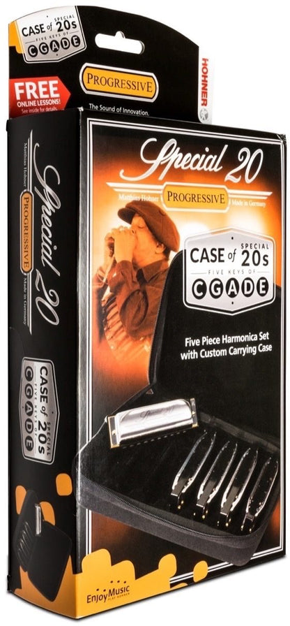 Hohner Progressive Series Special 20 Harmonica 5-Pack with Case