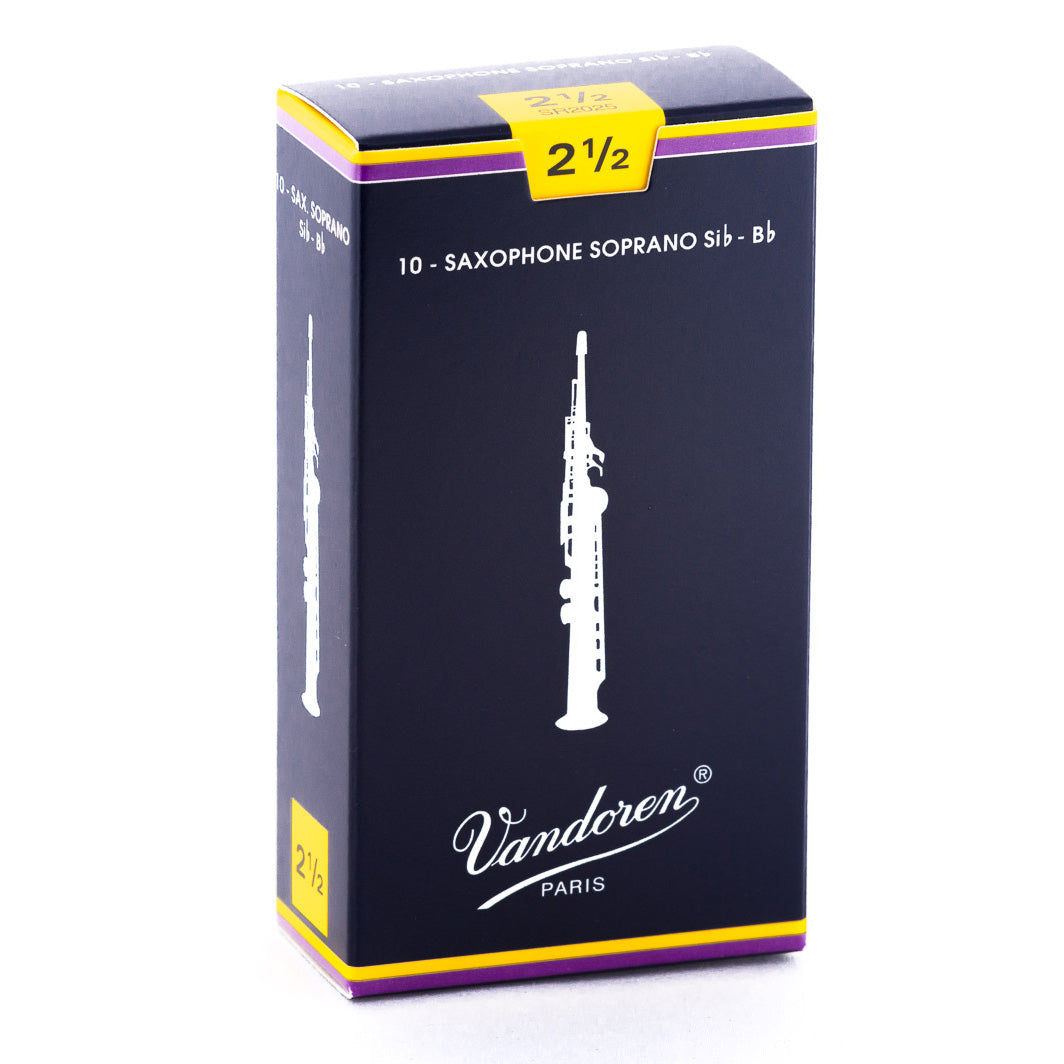 Vandoren Traditional Soprano Saxophone 10-Pack of 2.5 Reeds