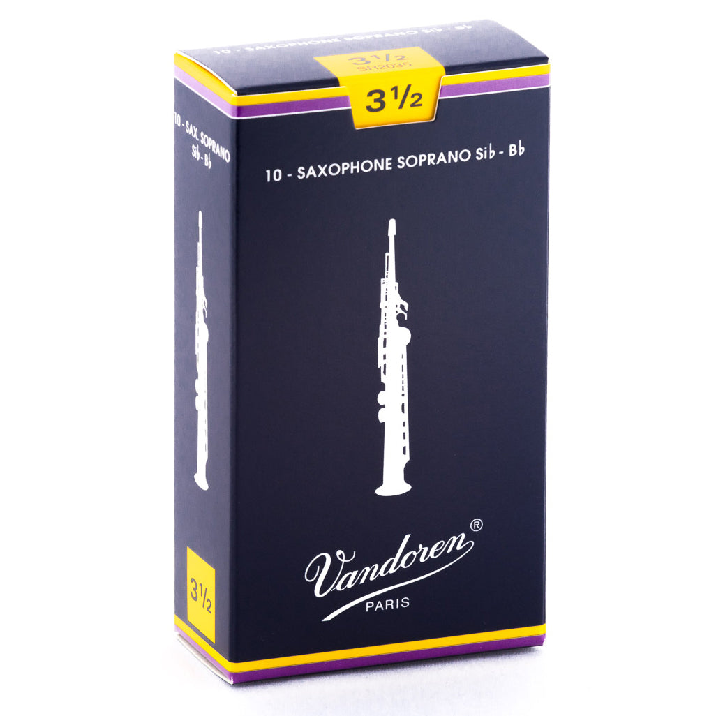 Vandoren Traditional Soprano Saxophone 10-Pack of 3.5 Reeds