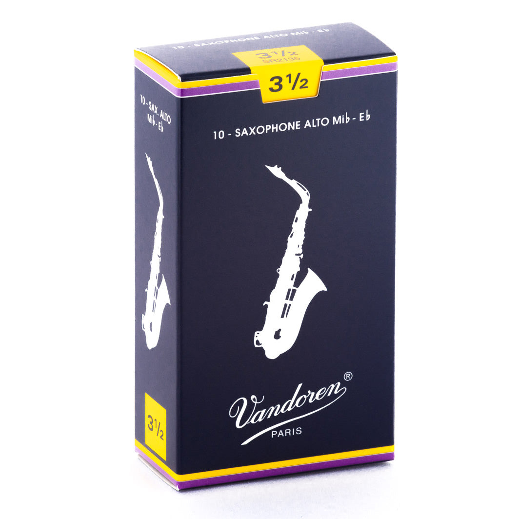 Vandoren Traditional Alto Saxophone 10-Pack of 3.5 Reeds