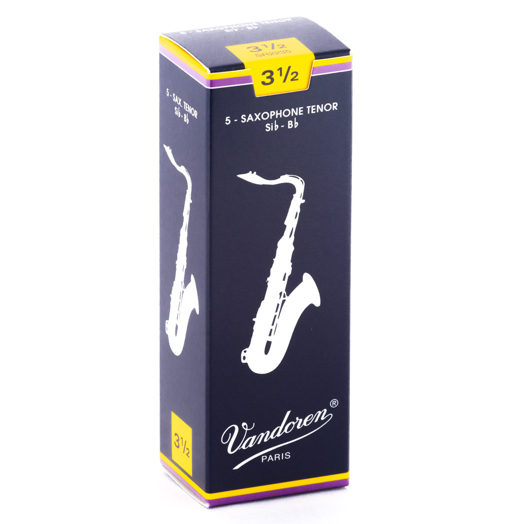 Vandoren Traditional Tenor Saxophone Reeds - 5-Pack of 3.5 Strength