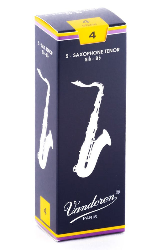 Vandoren Traditional Tenor Saxophone Reeds - 5-Pack of 4.0 Strength