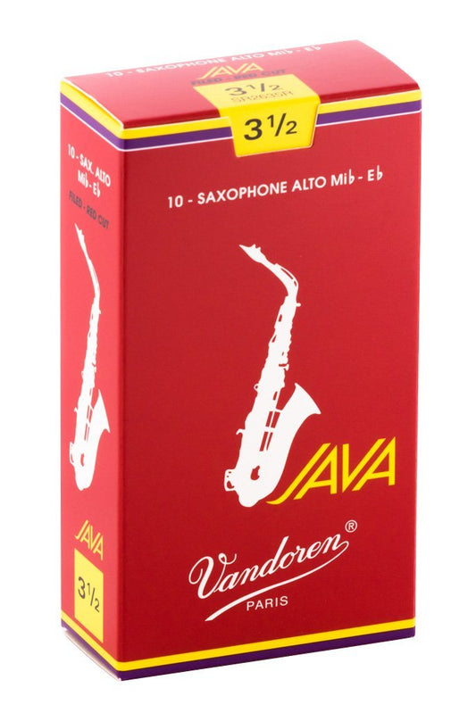 Vandoren Java Red Alto Saxophone Reeds Strength 3.5 Box of 10
