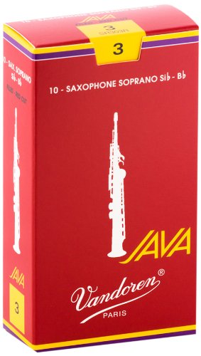 Vandoren Java Red Soprano Saxophone Reeds, 10Ct, 3.0 Strength