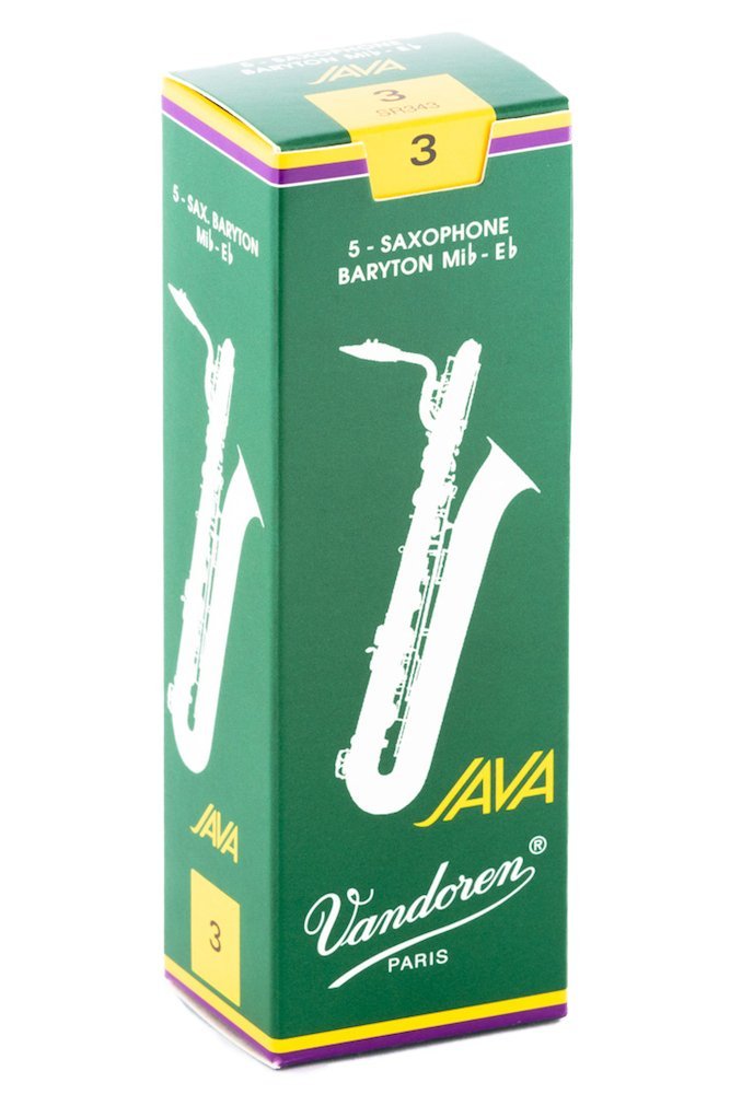 Vandoren Java (Green) Bariotne Saxophone Reeds, 5-Pack, 3.0 Strength