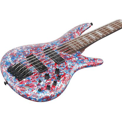 Ibanez SR5A250 SR Premium 5-String Electric Bass - Red, White and Blue