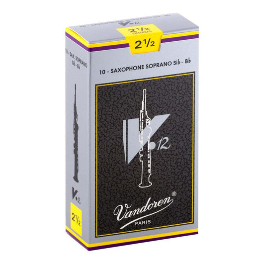 Vandoren SR6025 Soprano Sax V.12 Reeds Strength 2.5; Box of 10