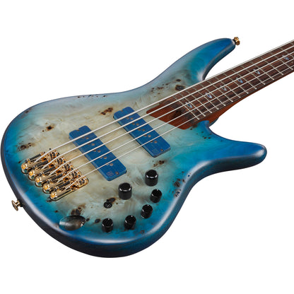 Ibanez SR6605 SR Prestige 5-String Electric Bass - Ghost Fleet Blue Burst