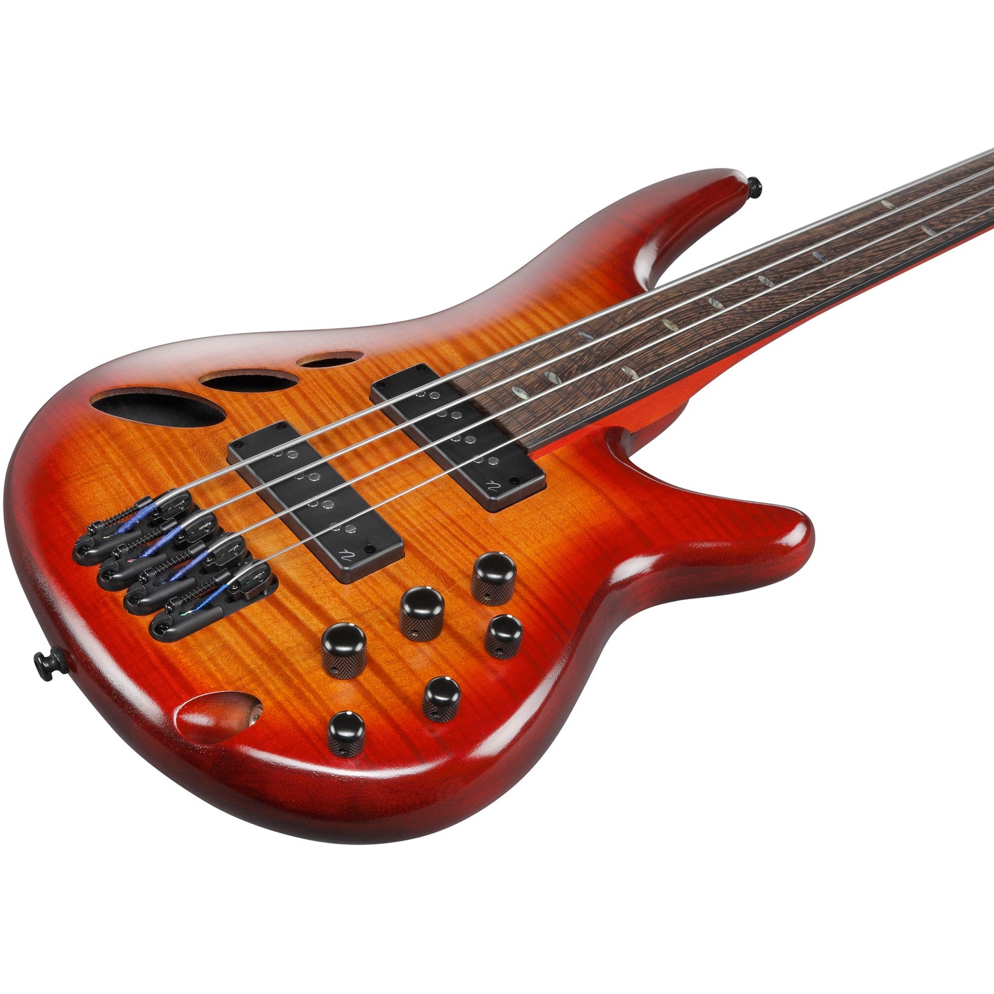 Ibanez SR Bass Workshop 4 String Fretless Bass - Brown Topaz Burst Low Gloss