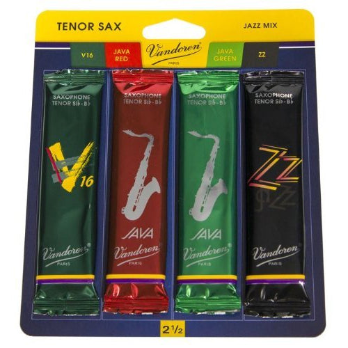 Vandoren SRMIXT25 Tenor Saxophone 2.5 Strength Jazz Reed Variety Pack
