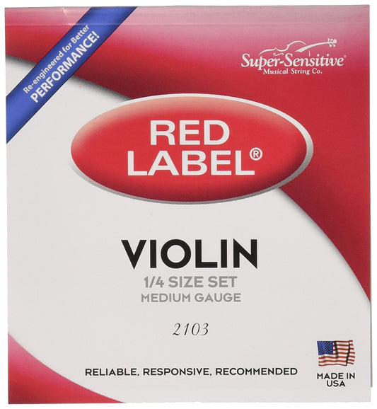 Super Sensitive SS2103 Red Label 1/4"" Violin String Set