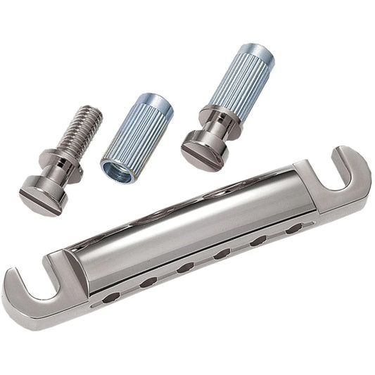 All Parts Nickel Stop Bar Tailpiece, USA Thread Studs & Anchors, 3-1/4" stud spacing
