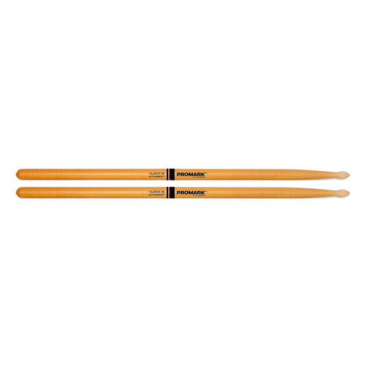Promark ActiveGrip Classic 5A Drumsticks, Oval Tip, Clear