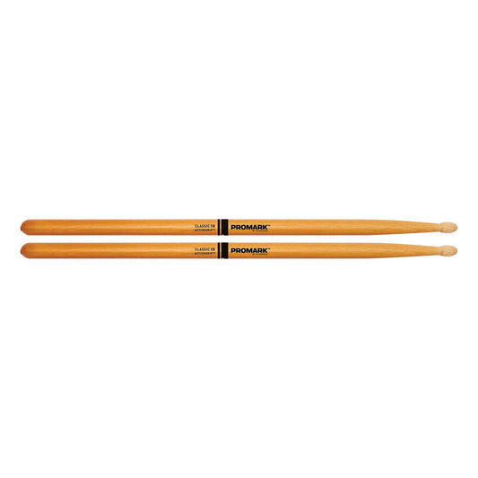 Promark ActiveGrip Classic 5B Drumsticks, Oval Tip, Clear