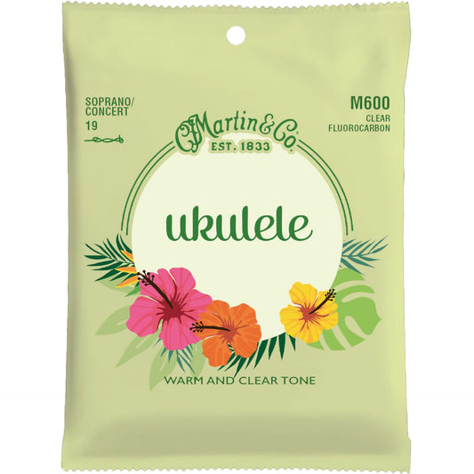 Martin M600 Soprano/Concert Ukulele Strings Clear Fluorocarbon