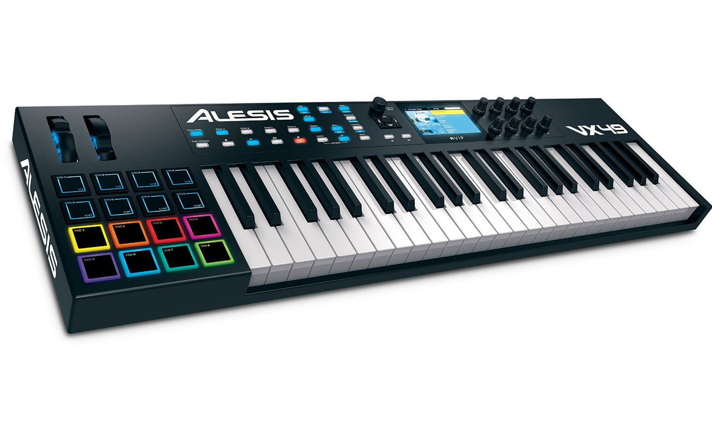 Alesis VX49 | 49-Key USB MIDI Keyboard & Drum Pad Controller W/Color Screen (VX49)