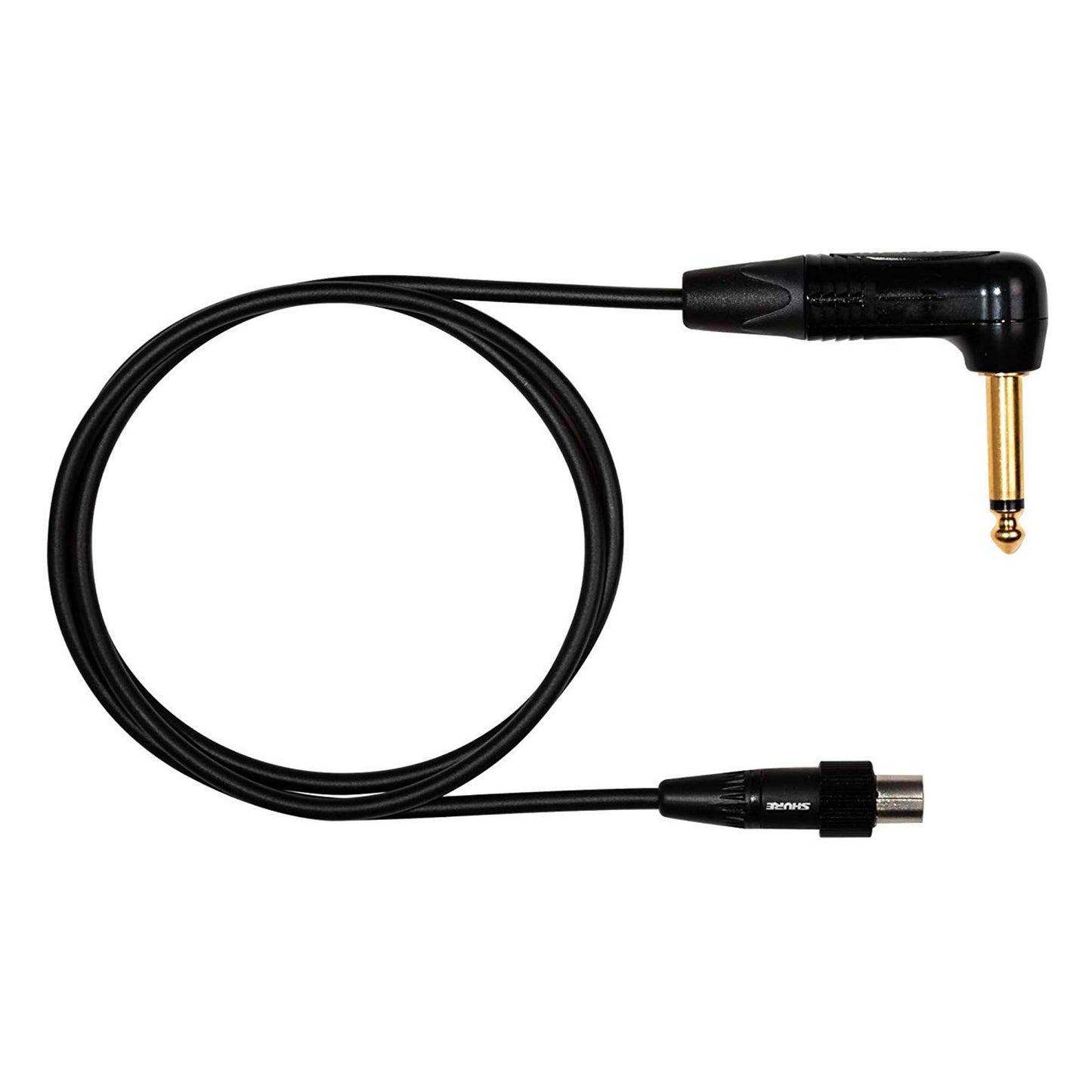 Shure WA307 3’ Premium Guitar Cable, with Right Angle ¼ Inch Neutrik Connector