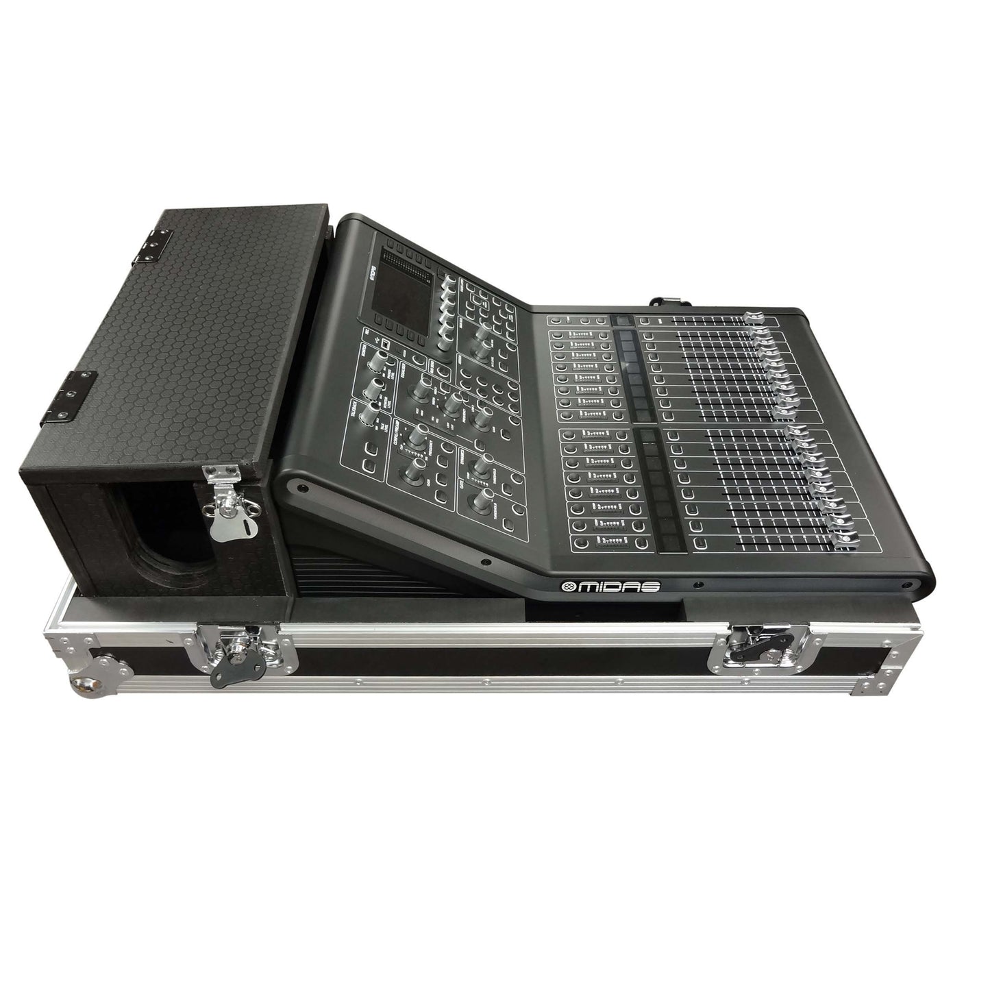 Prox XS-MIDM32RDHW Midas M32R Ata Flight Case Mixer Console W/ Doghouse & Wheels