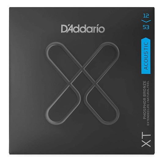 D'Addario XT Phosphor Bronze Acoustic Guitar Strings, Light, 12-53