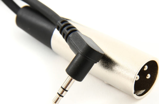 Hosa XVM-105M Camcorder Microphone Cable, Right-Angle 3.5mm TRS to XLR Male, 5ft