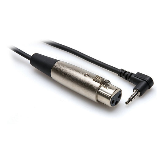Hosa XVS-101F XLR Female to Right-Angle 3.5mm TRS Microphone Cable, 1 Foot