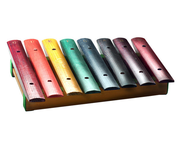 Stagg XYLOJ8RB One Octave Wooden Xylophone with 8 Color Coded Bars and Mallets