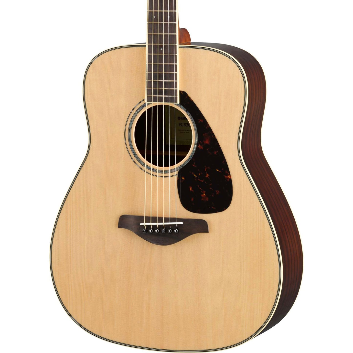 Yamaha FG830 Solid Top Acoustic Guitar, Natural