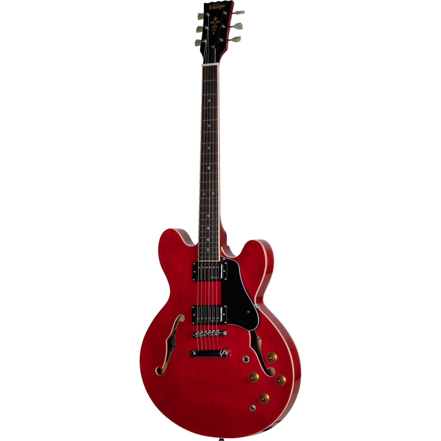 Vintage Reissue VSA500CR Cherry Red ES Style Semi Hollow Electric Guitar (VSA500CR)