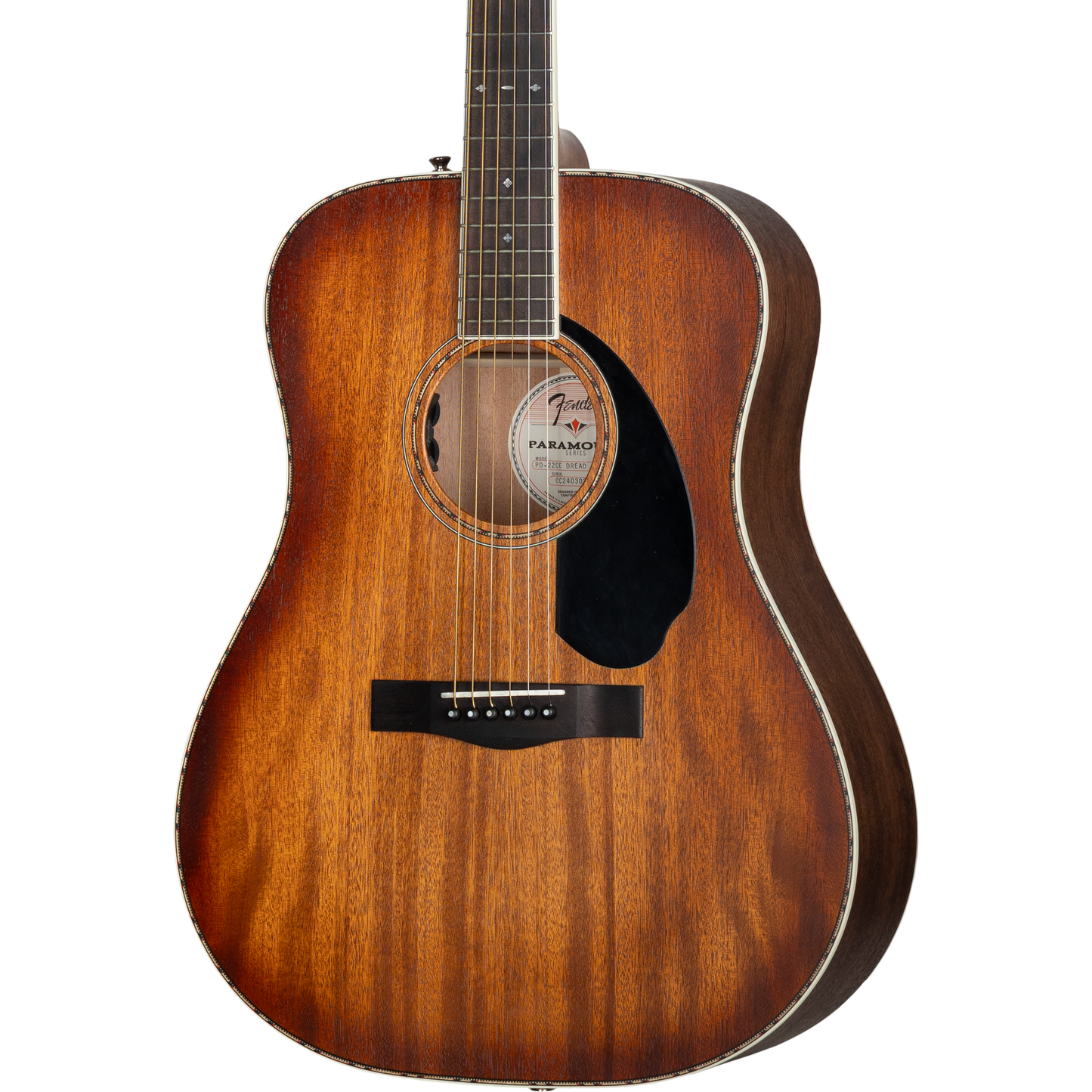 Fender Paramount PD-220E Dreadnought Acoustic Electric Guitar - Aged Cognac Burst