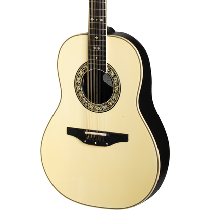 Ovation 1756 Legend 1990 12-String Acoustic Electric Guitar - Ivory/Natural Top