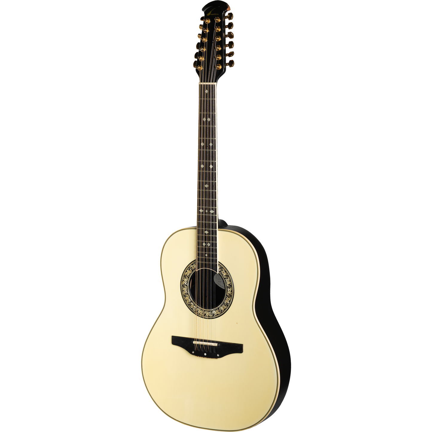 Ovation 1756 Legend 1990 12-String Acoustic Electric Guitar - Ivory/Natural Top