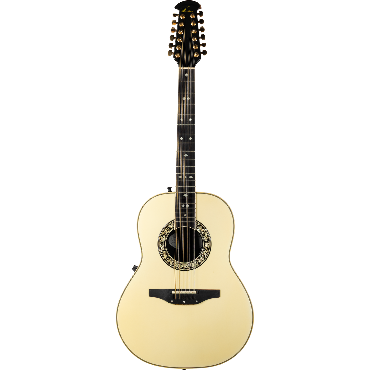 Ovation 1756 Legend 1990 12-String Acoustic Electric Guitar - Ivory/Natural Top