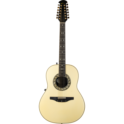 Ovation 1756 Legend 1990 12-String Acoustic Electric Guitar - Ivory/Natural Top