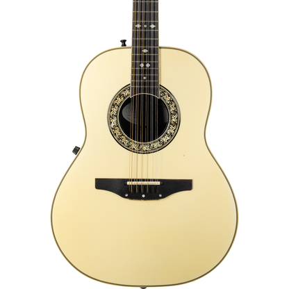 Ovation 1756 Legend 1990 12-String Acoustic Electric Guitar - Ivory/Natural Top