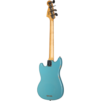 Fender Justin Meldal-Johnsen Road Worn Mustang Bass - Faded Daphne Blue