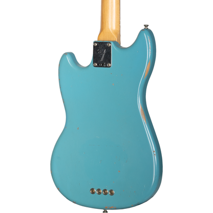 Fender Justin Meldal-Johnsen Road Worn Mustang Bass - Faded Daphne Blue