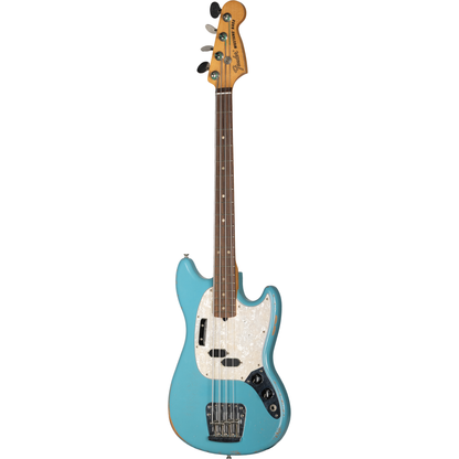 Fender Justin Meldal-Johnsen Road Worn Mustang Bass - Faded Daphne Blue