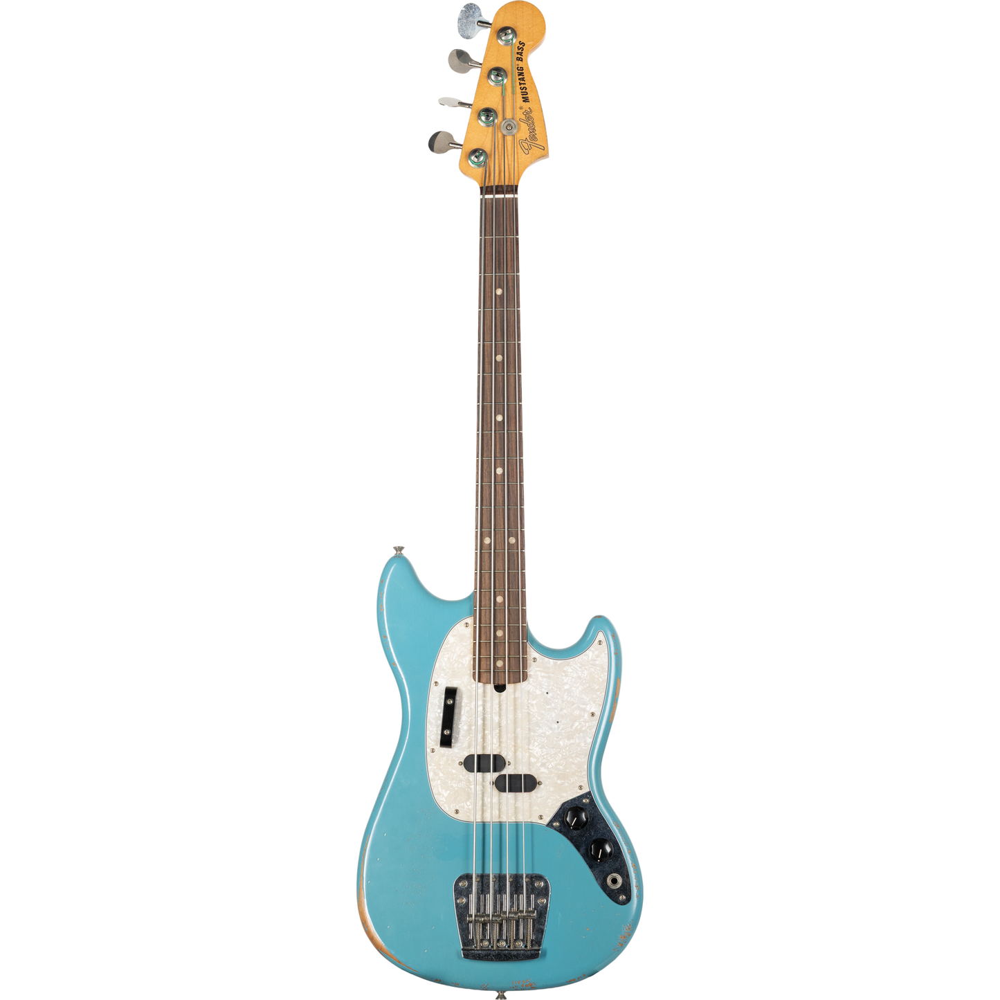 Fender Justin Meldal-Johnsen Road Worn Mustang Bass - Faded Daphne Blue