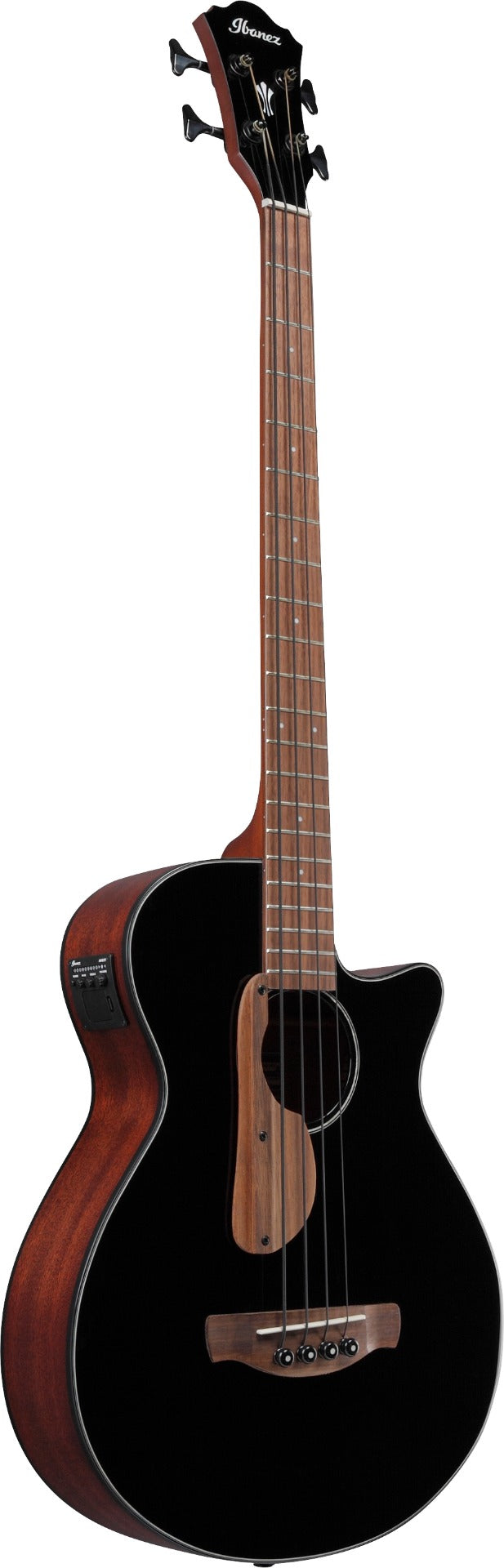 Ibanez AEGB24EBKH Acoustic Electric Bass Guitar - Black High Gloss