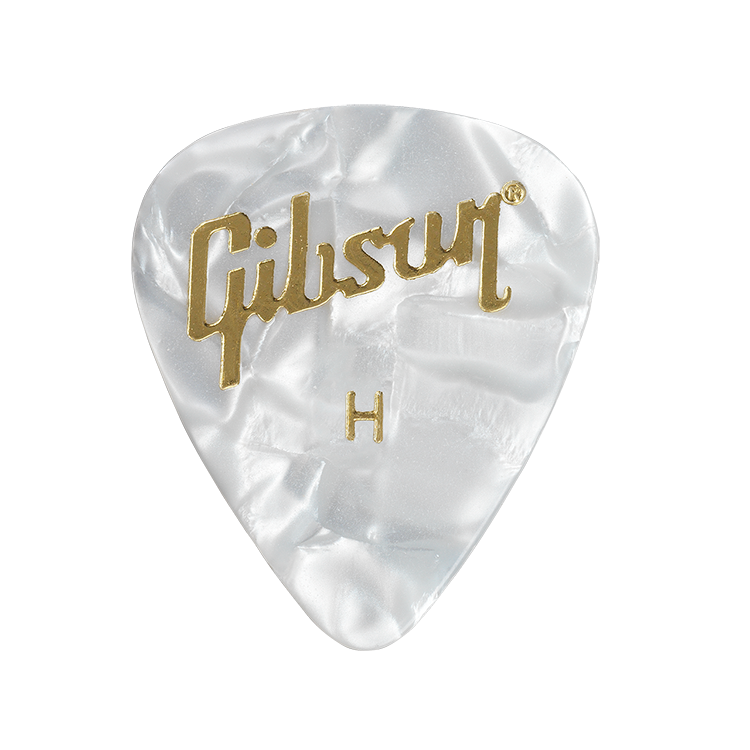 Gibson Pearloid White Picks - Heavy - 12 Pack