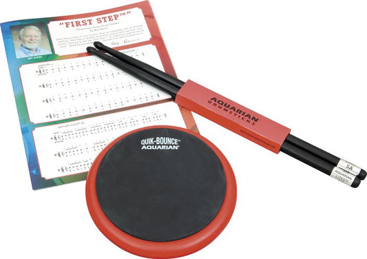 Aquarian QBP6 Quik Bounce Practice Pad, Sticks & Tutorial