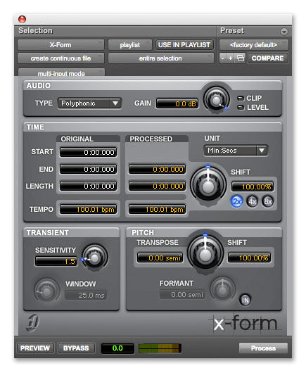 Avid X-Form Compression / Expansion Plug-In