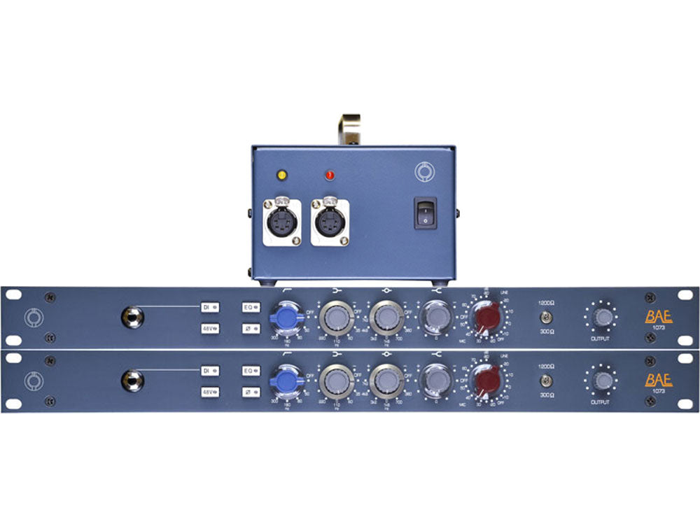 BAE 1073 Microphone Preamp/EQ Pair with Power Supply